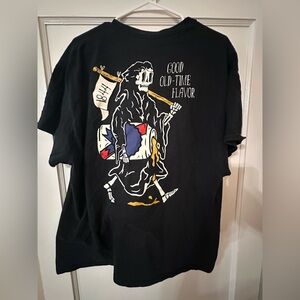 Black Graphic T-Shirt with Skeleton Design